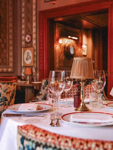 a table set for a dinner party