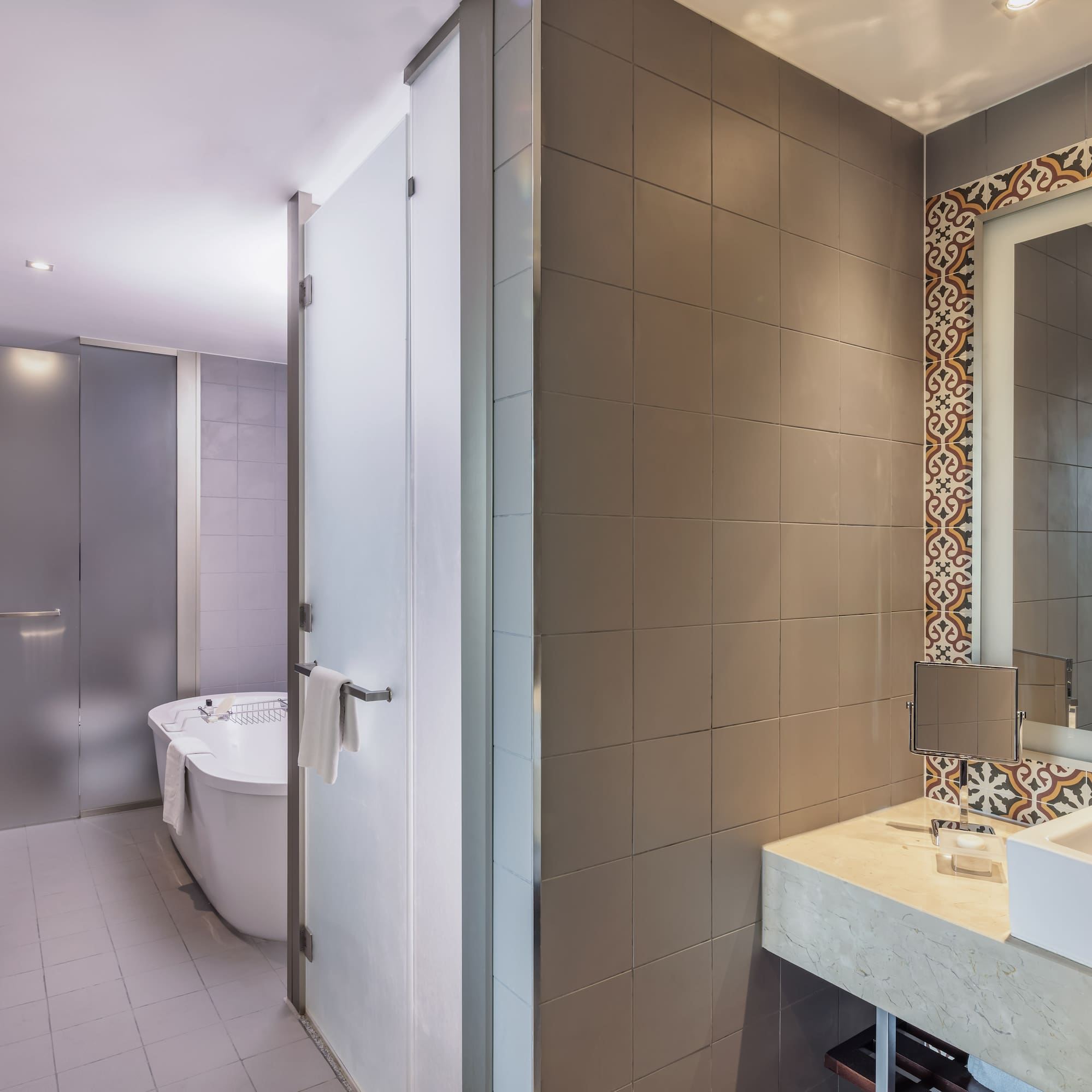 a bathroom with a sink and a bathtub