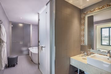 a bathroom with a sink and a bathtub