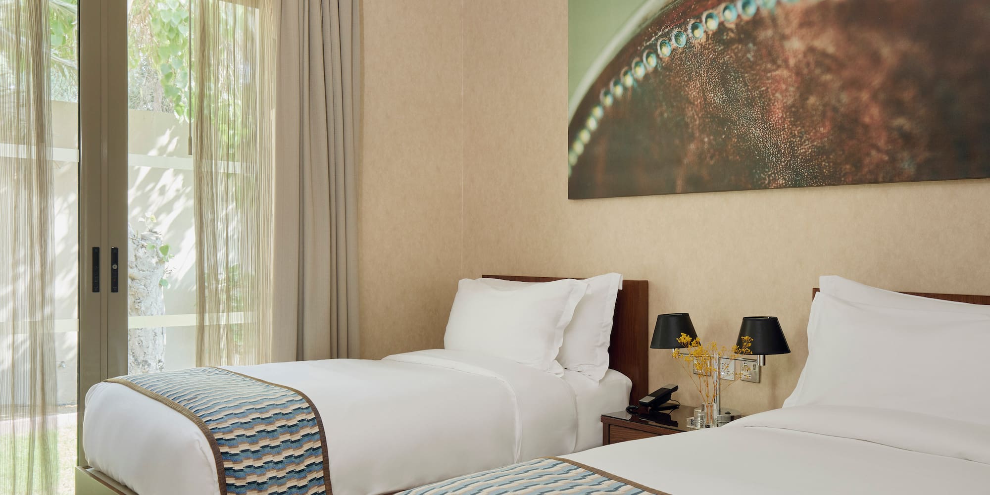 a room with two beds