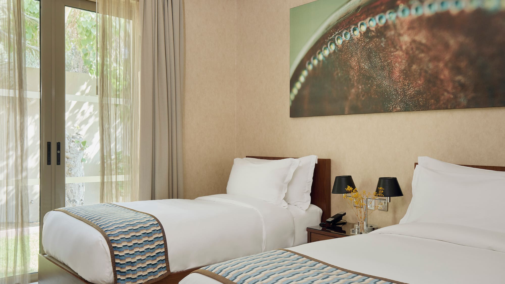 a room with two beds