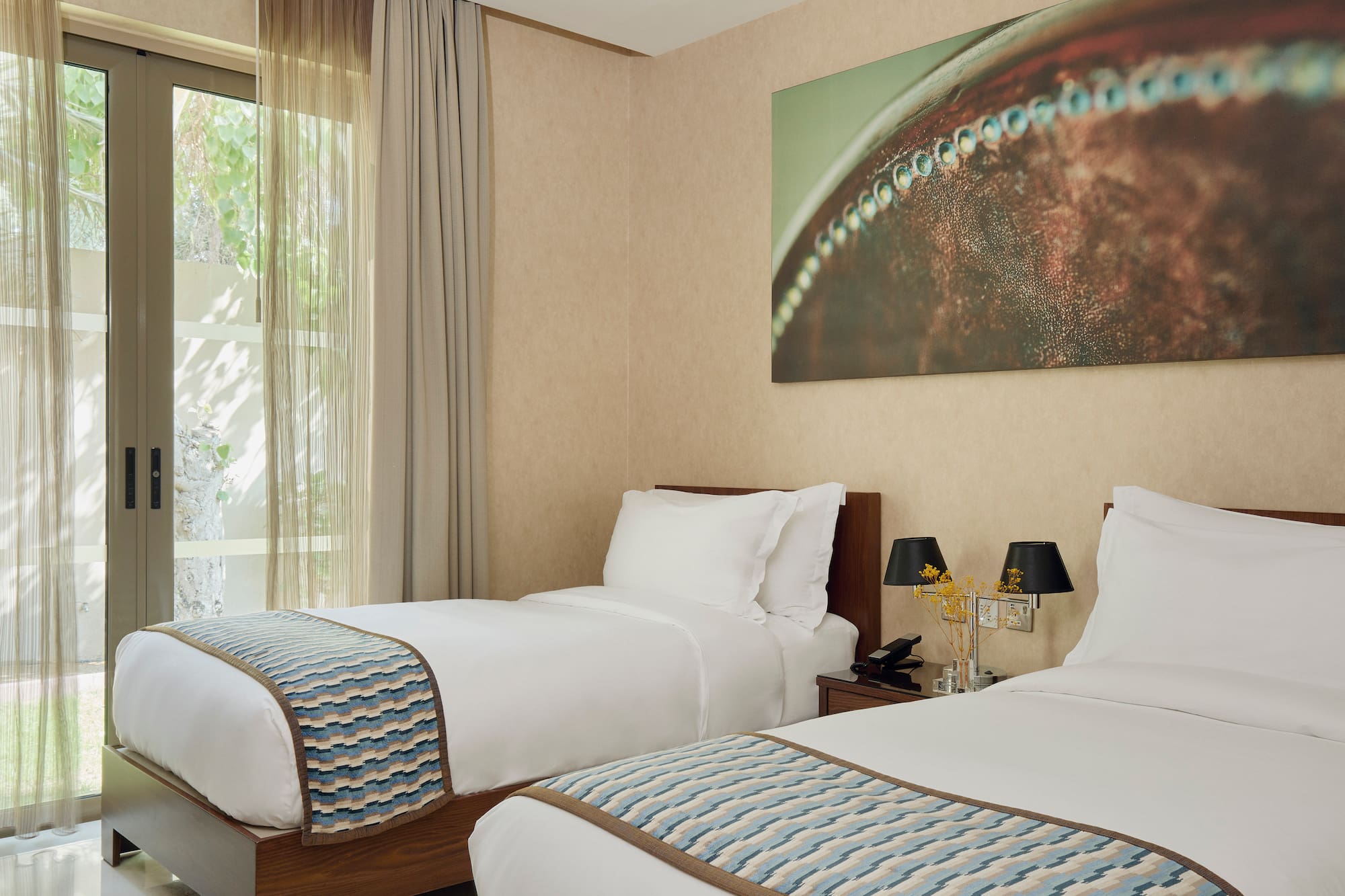 a room with two beds