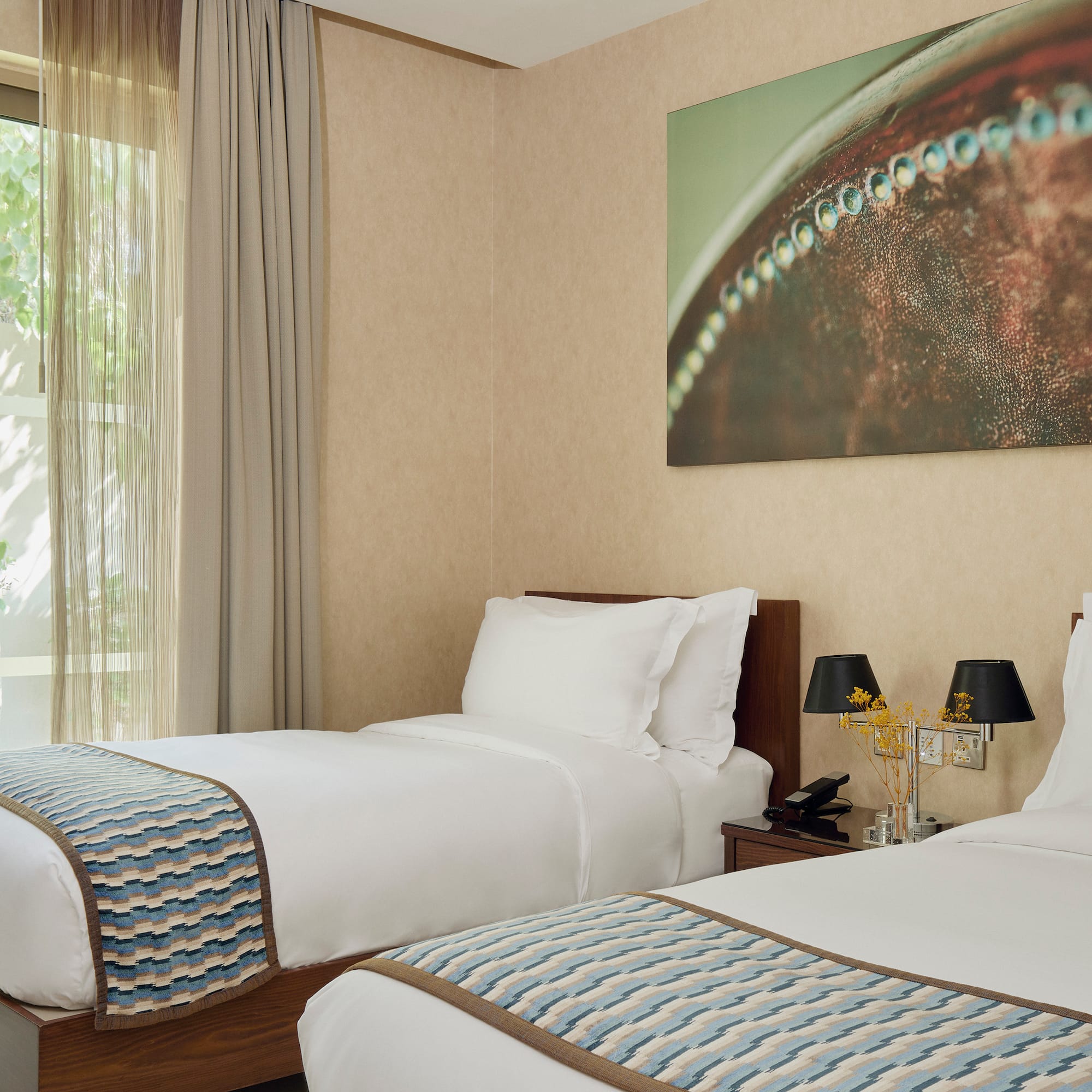 a room with two beds