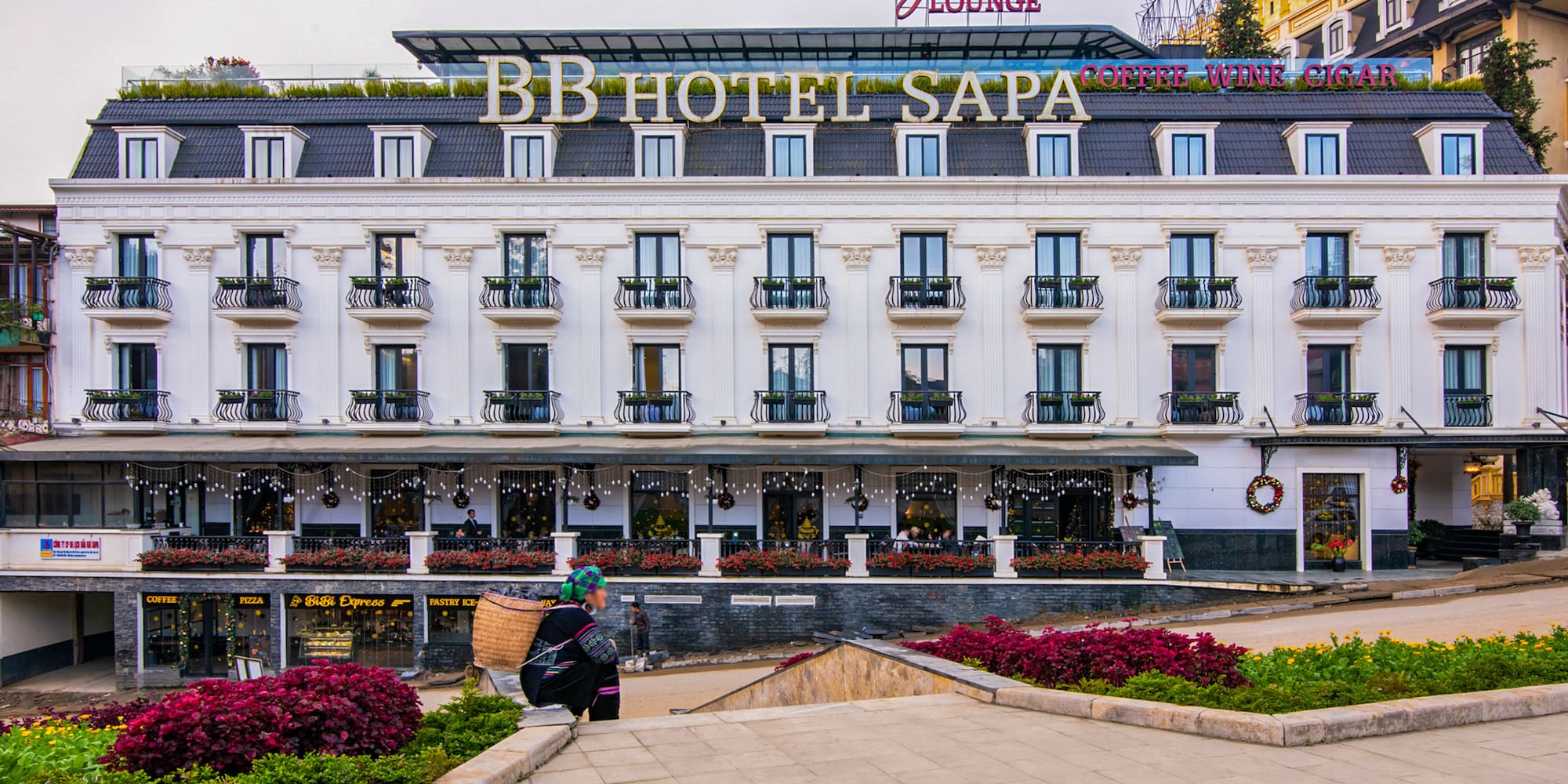 a building with a sign on it