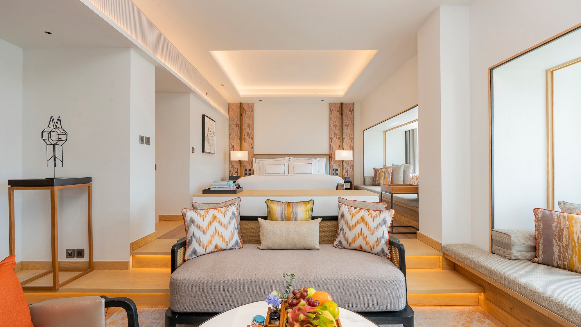 a room with a bed and a couch