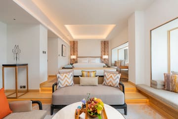 a room with a bed and a couch