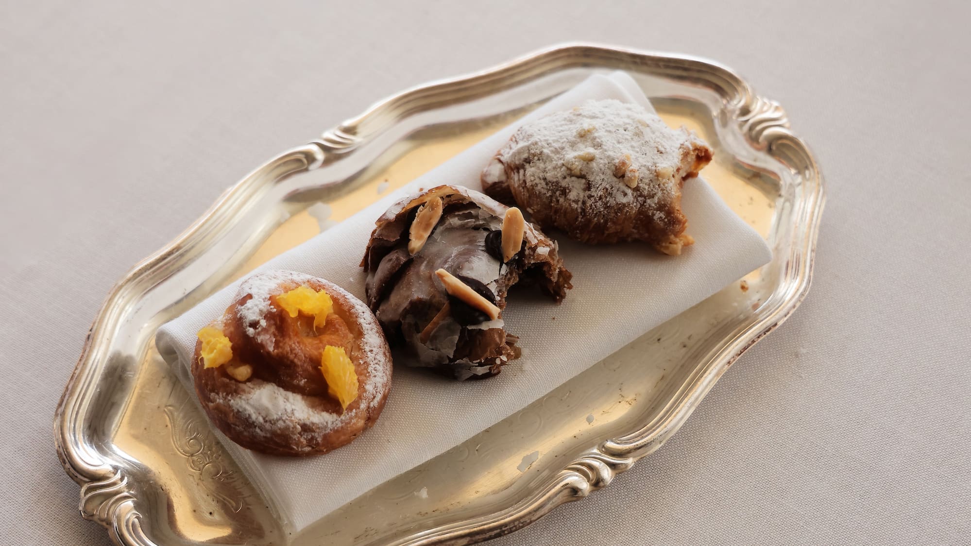 a plate of pastries on a table