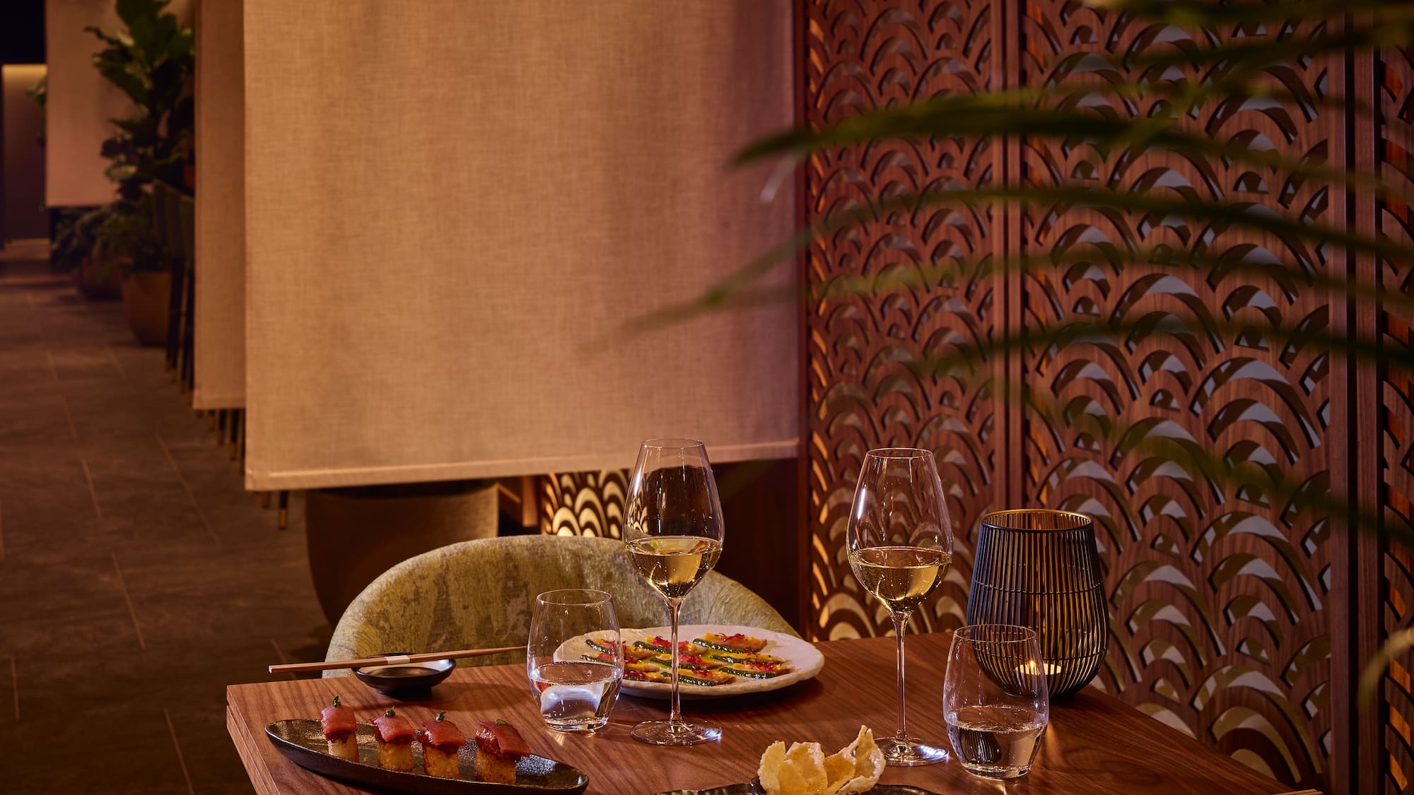 a table with food on it