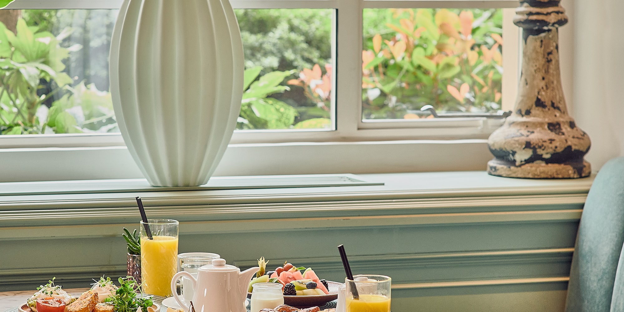 a table with food on it