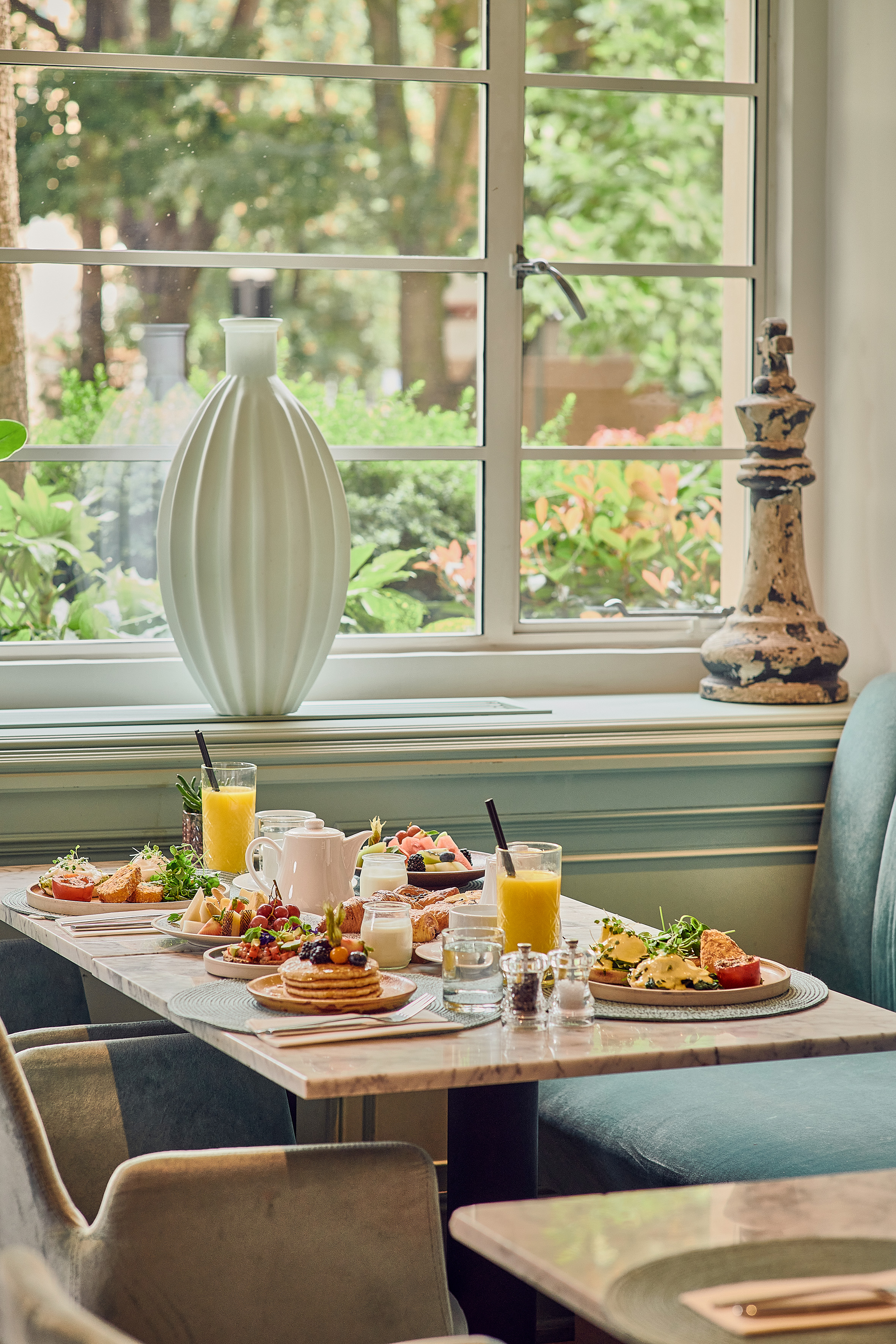 a table with food on it