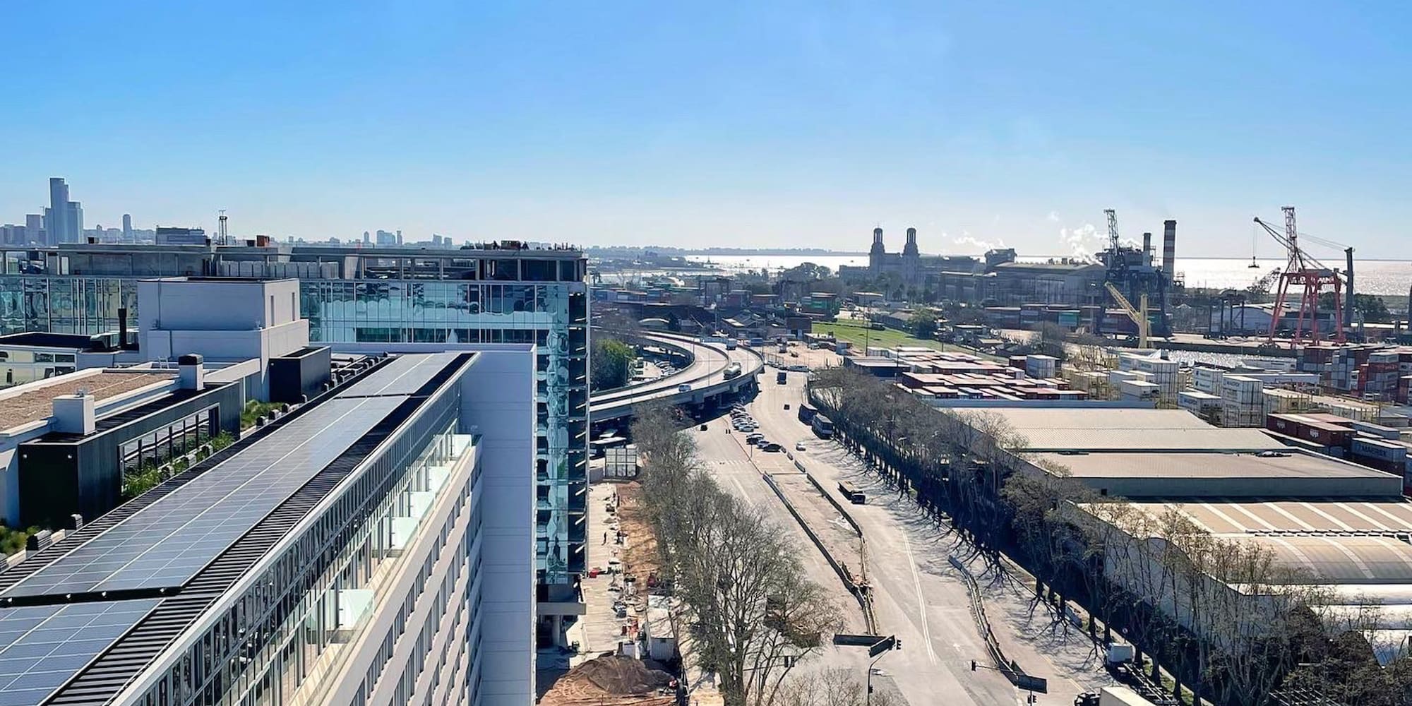 a city with buildings and trees