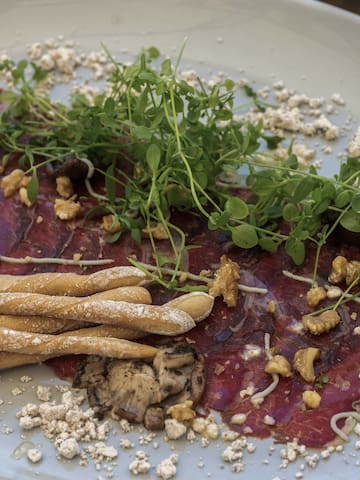 a plate of food on a table