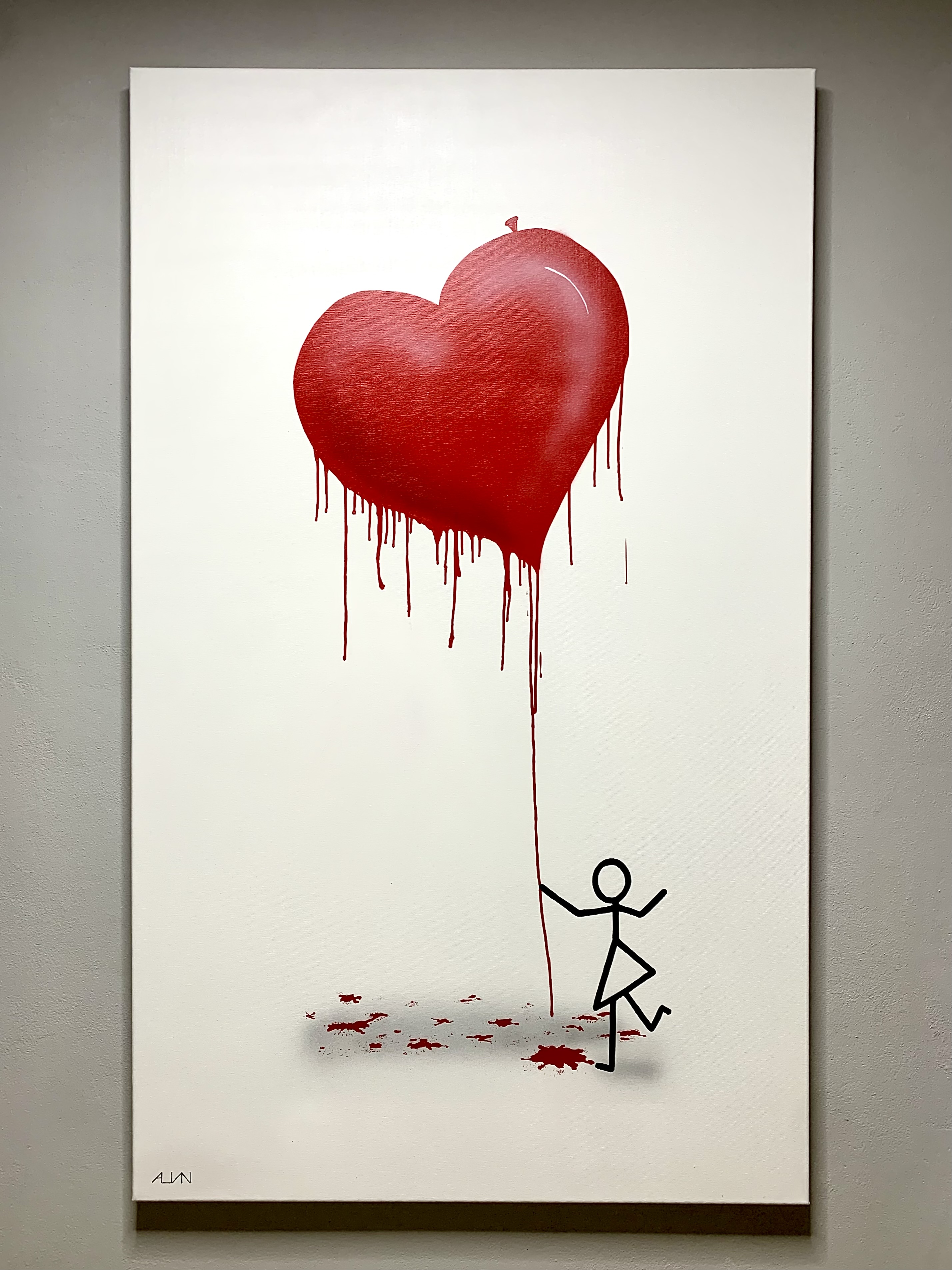 a painting of a person holding a heart