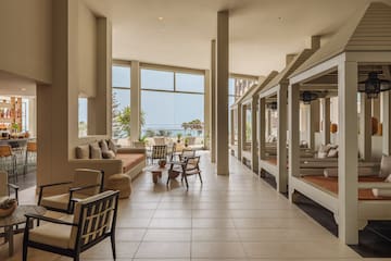 a room with a large window