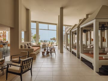 a room with a large window