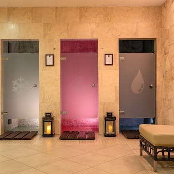 a row of doors in a room