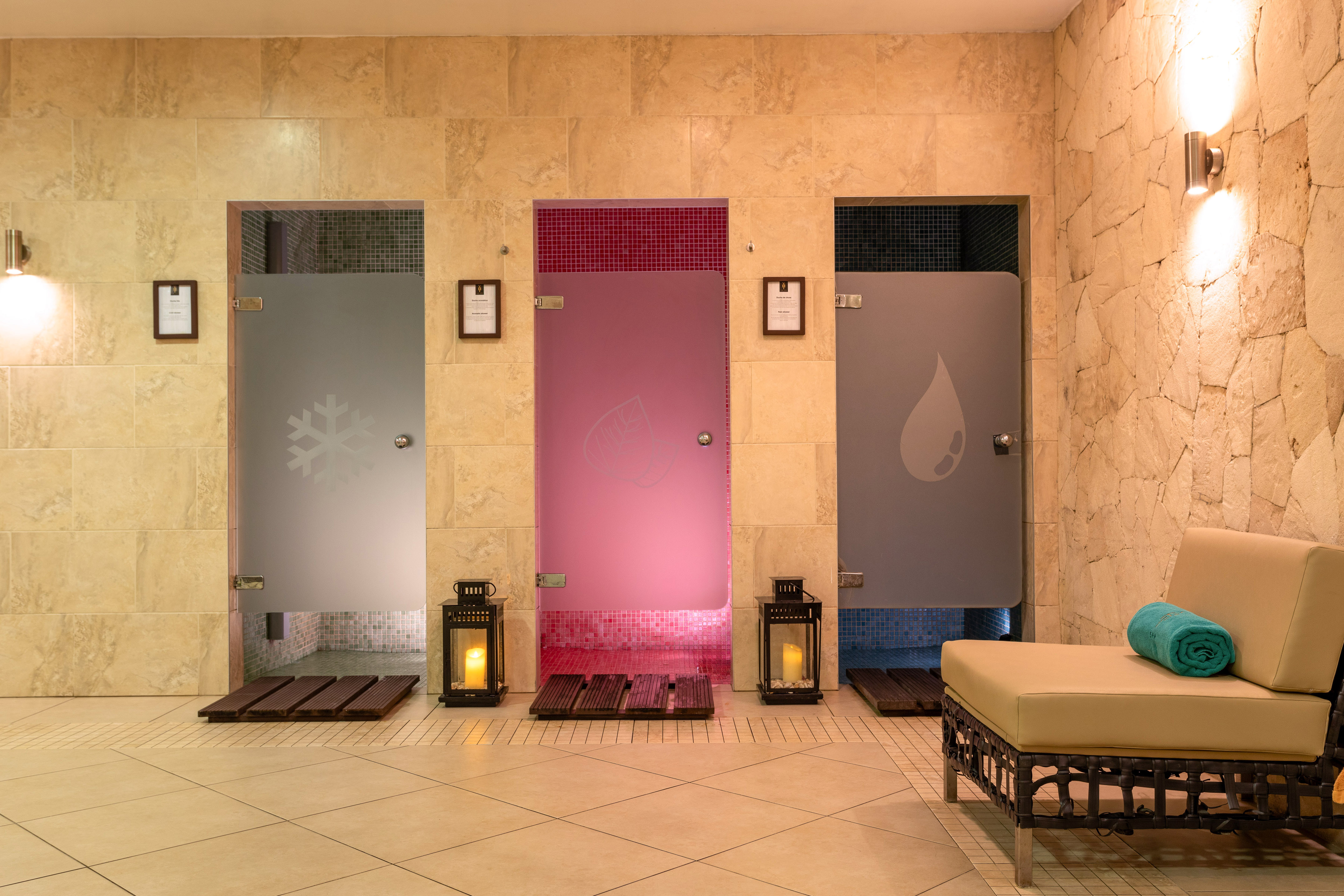 a row of doors in a room