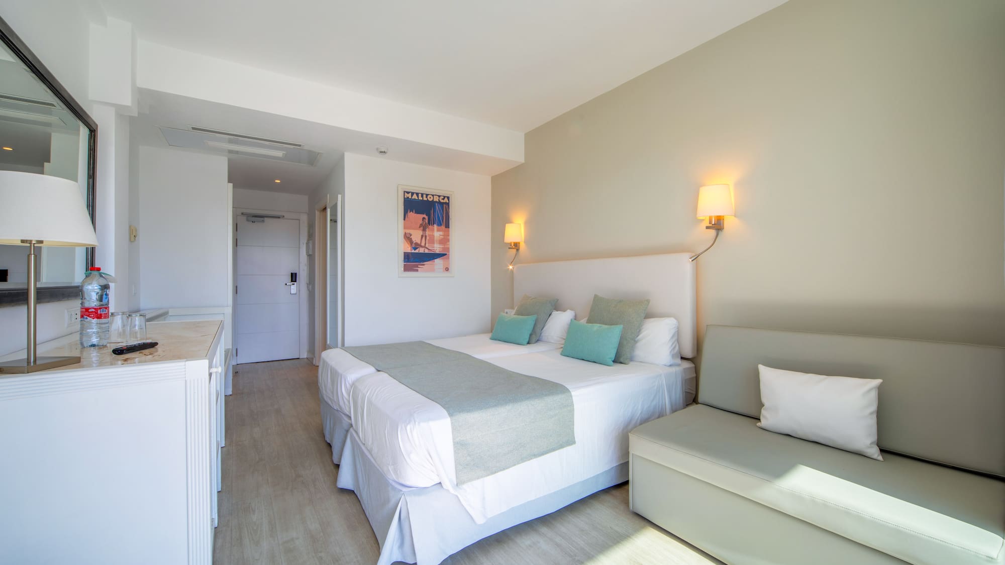 a room with a bed and a couch