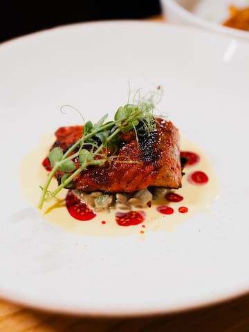 a plate of food on a table