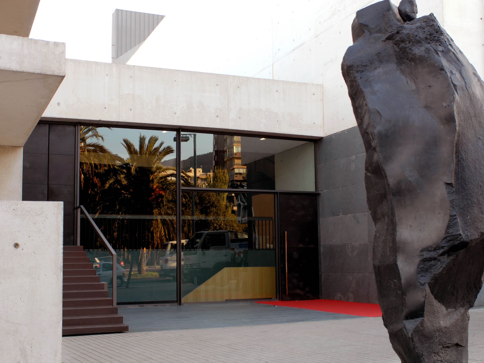 a building with a large statue in front of it