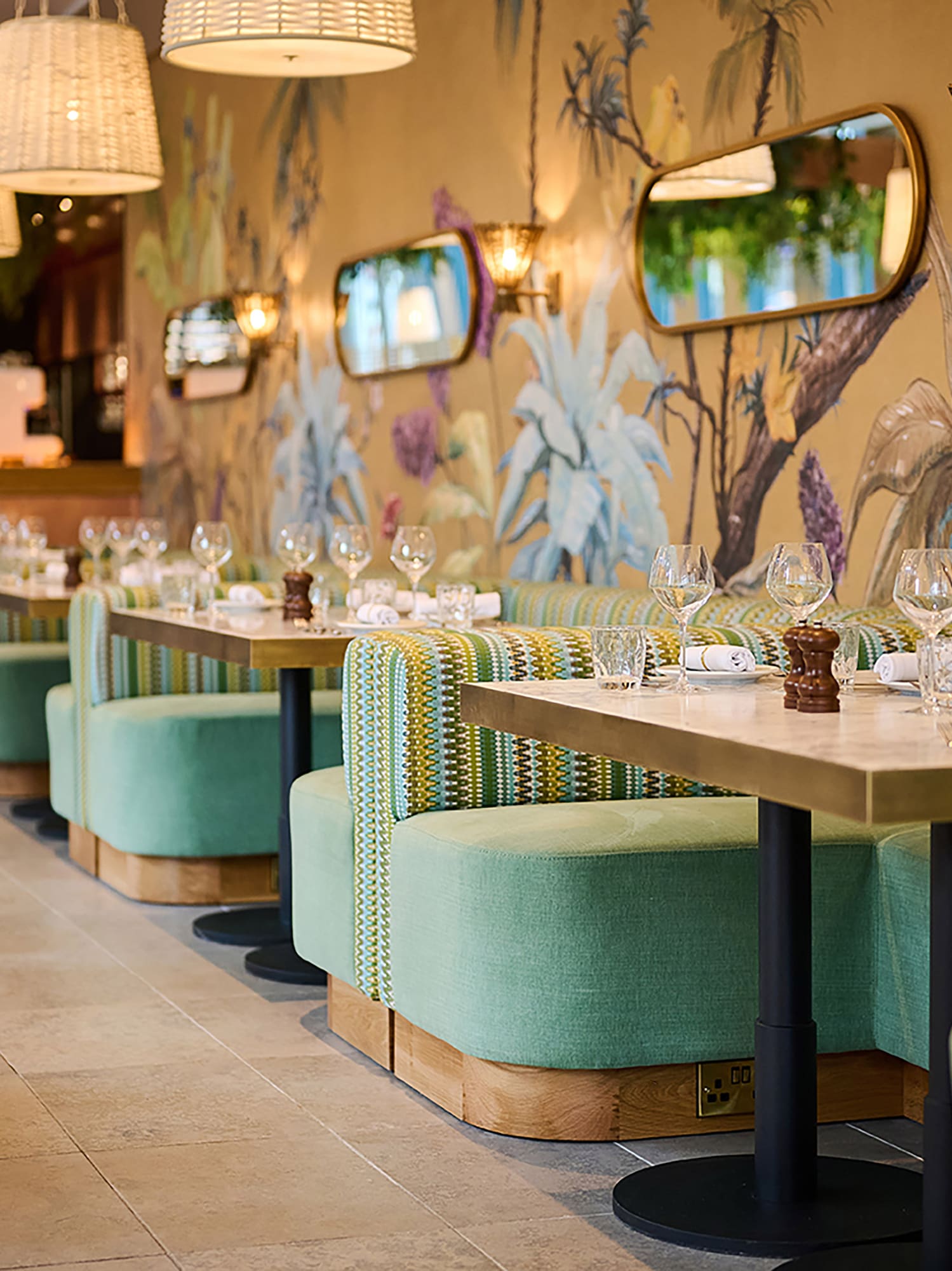 a restaurant with tables and chairs