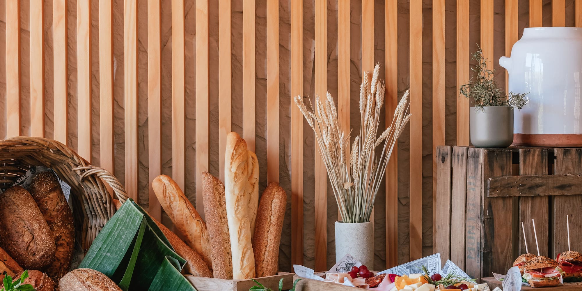 a table with food on it