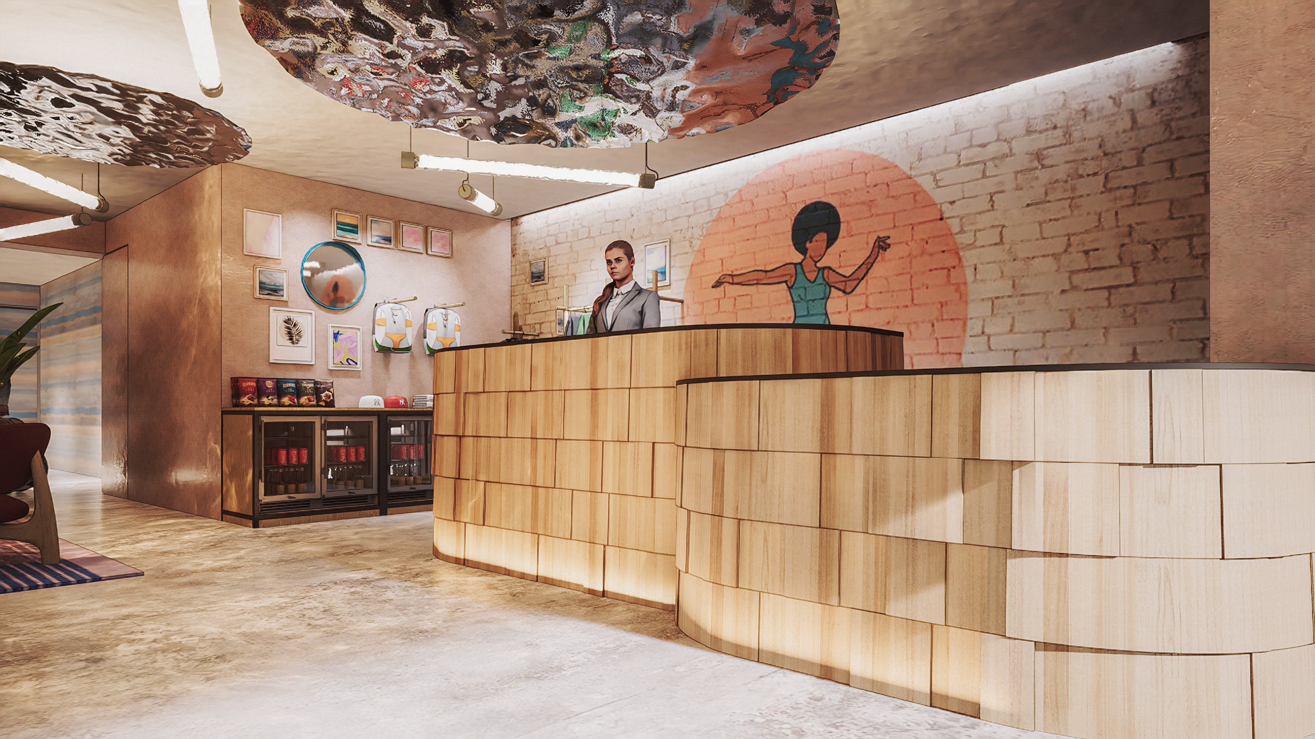 a man standing at a counter