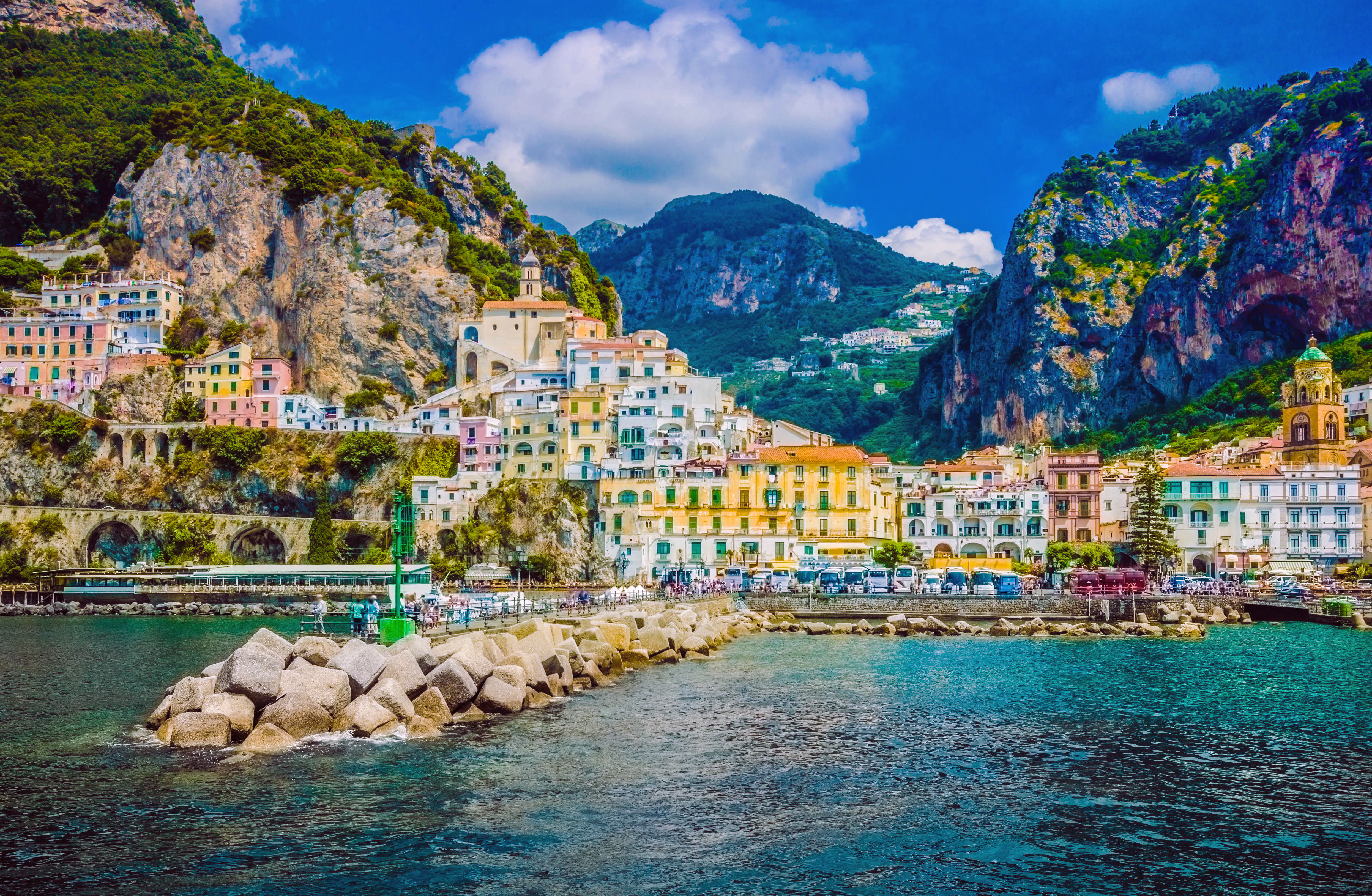 a city on a cliff by water