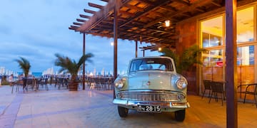 a car parked outside a building