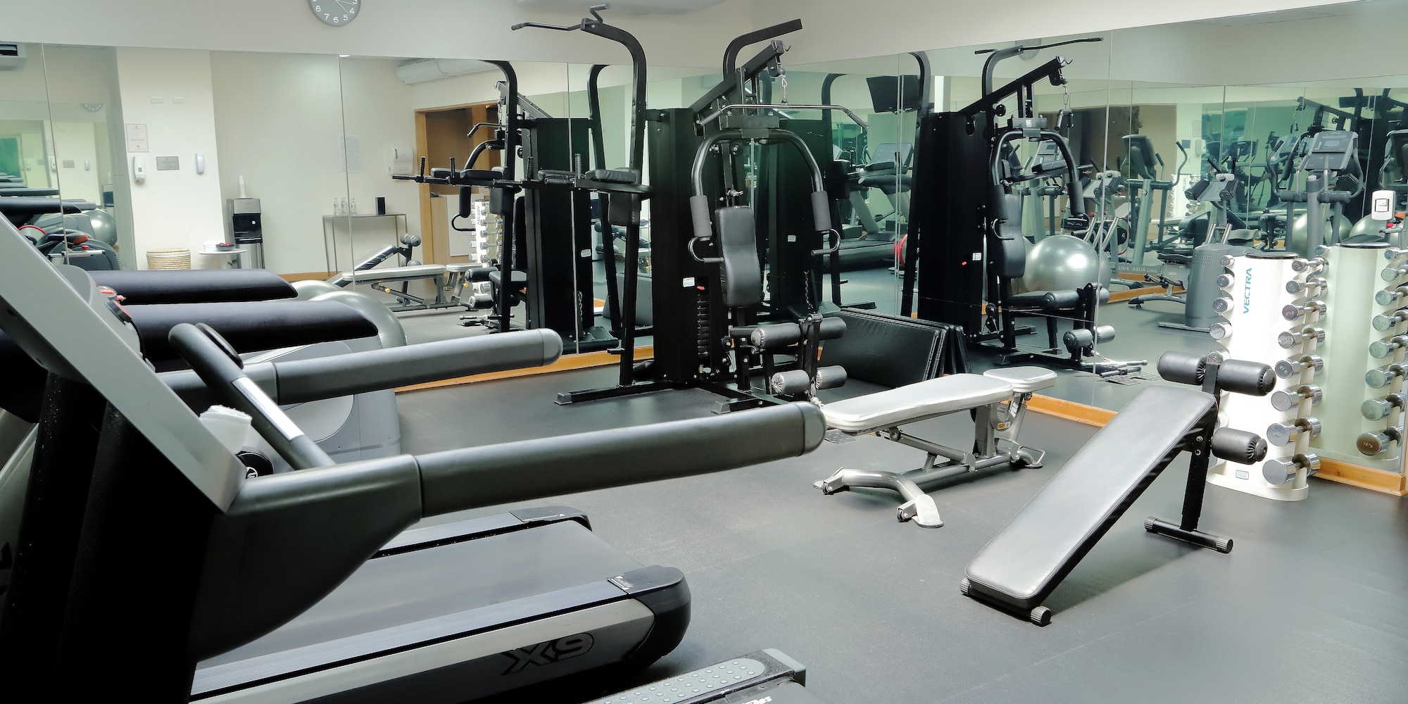 a gym with exercise equipment