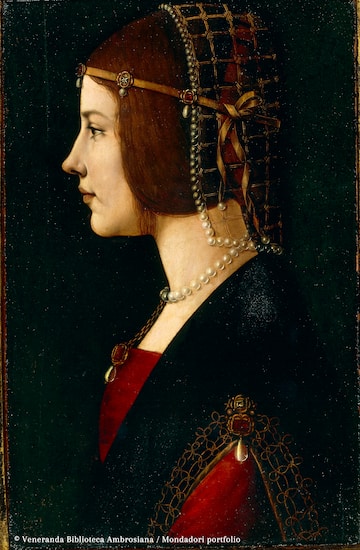 a painting of a woman wearing a pearl necklace