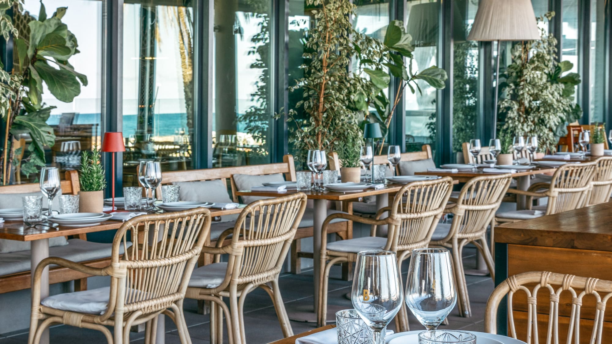 a restaurant with tables and chairs