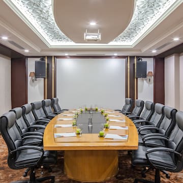 a conference room with chairs and a table