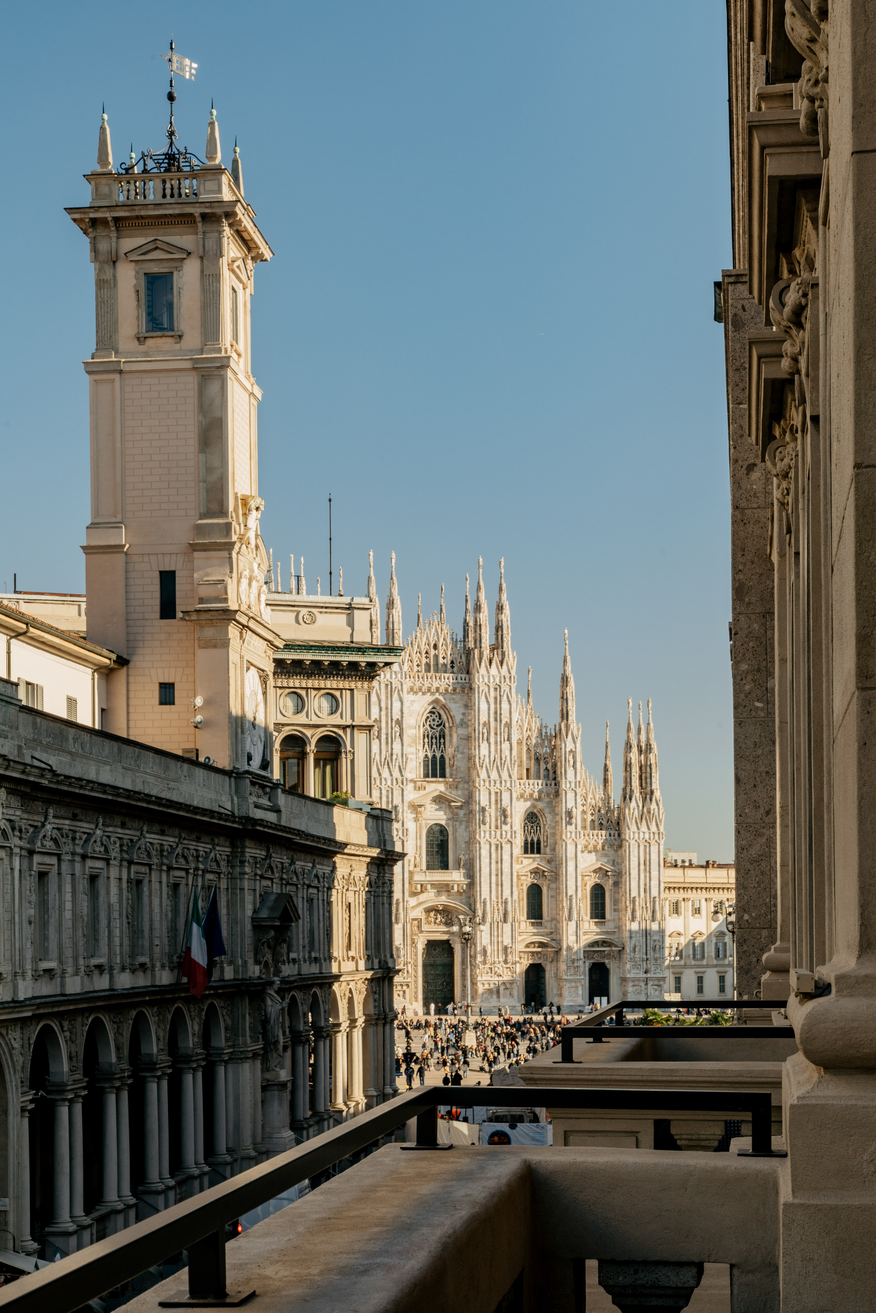 Stunning view of the Milan Cathedral Duomo from the balcony of the One Bedroom Master Suite at Palazzo Cordusio Gran Meliá