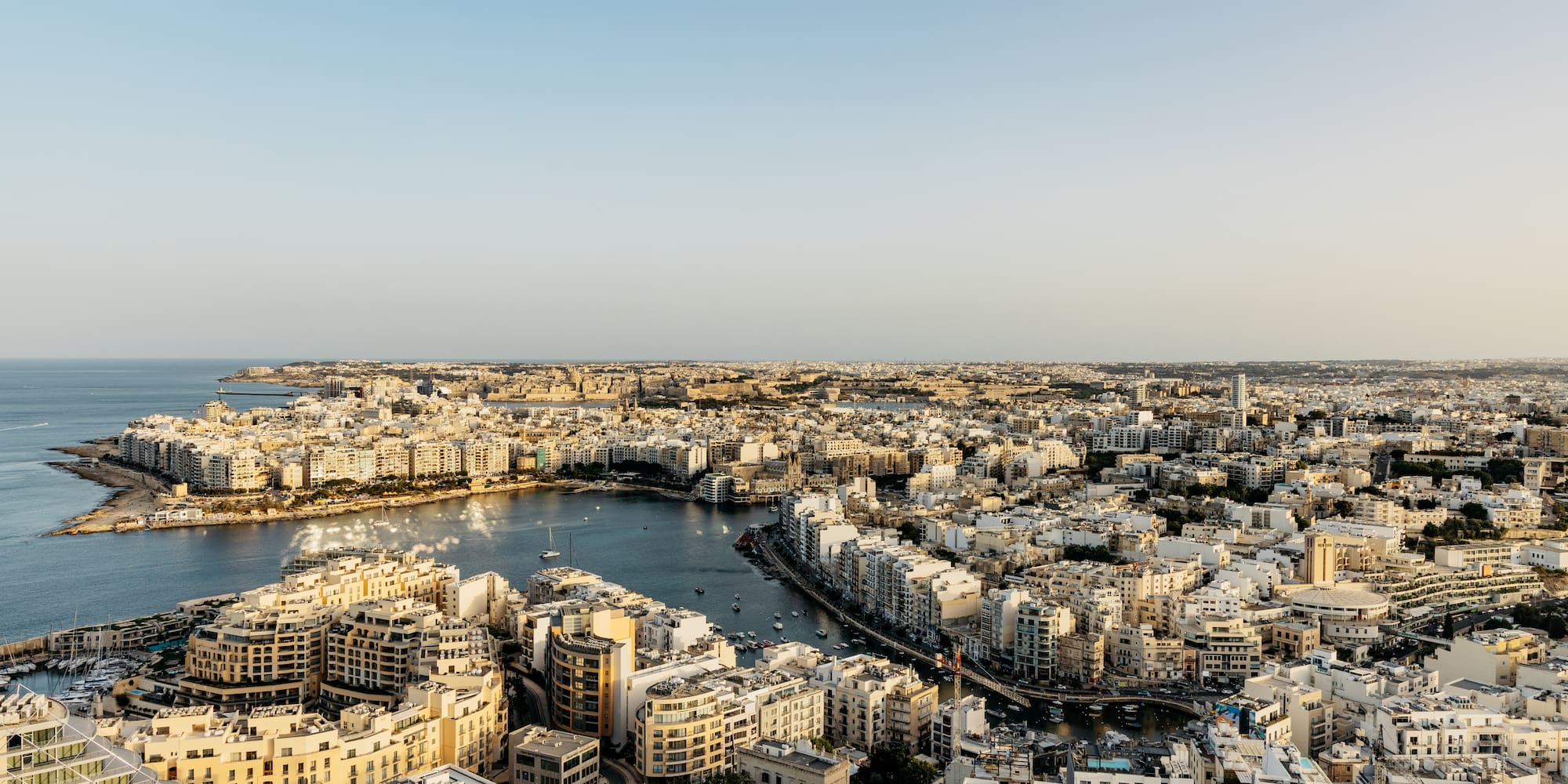 a city with water and buildings