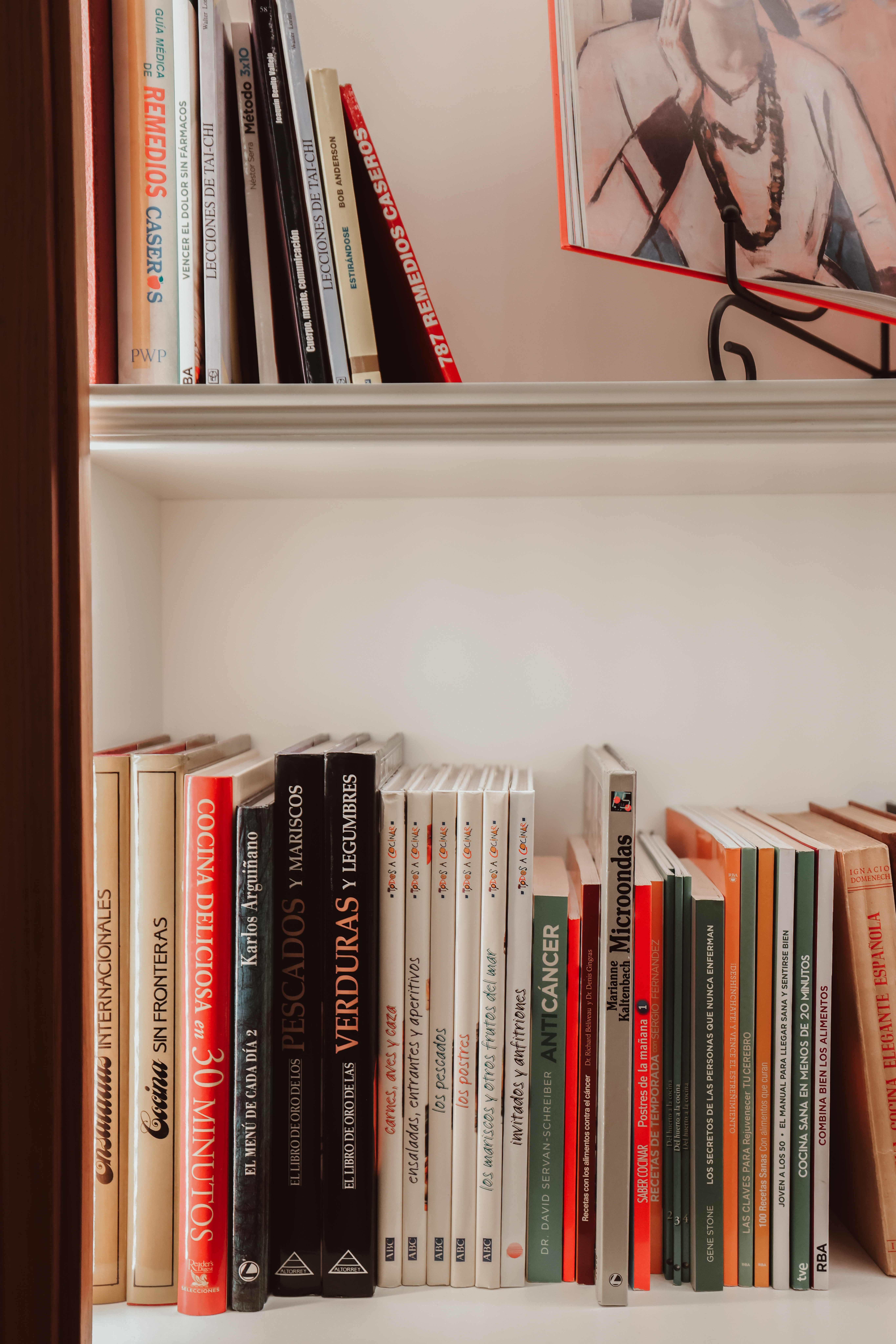 a shelf with books on it