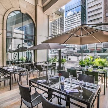 a restaurant with tables and chairs