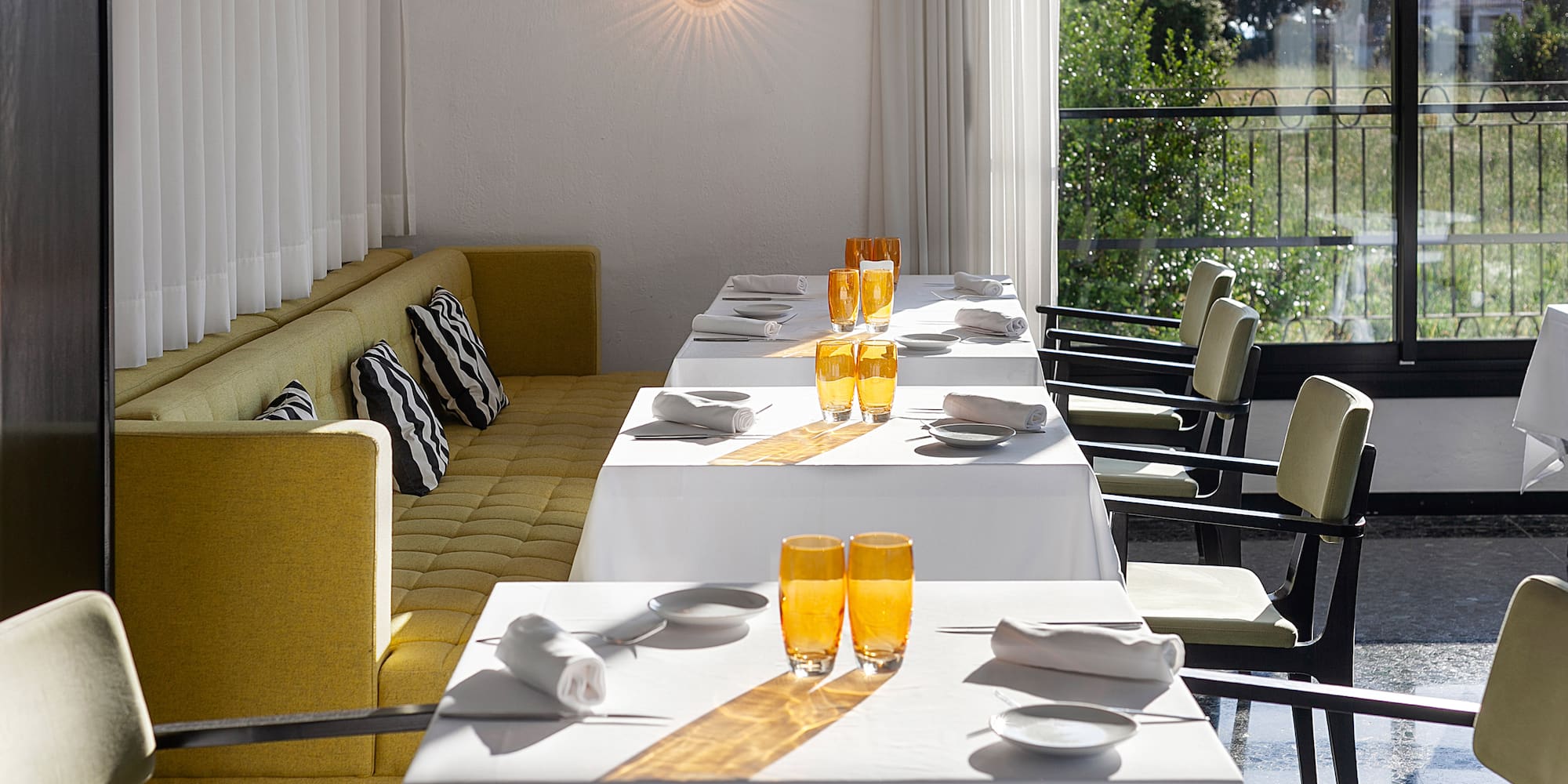 a table with glasses on it