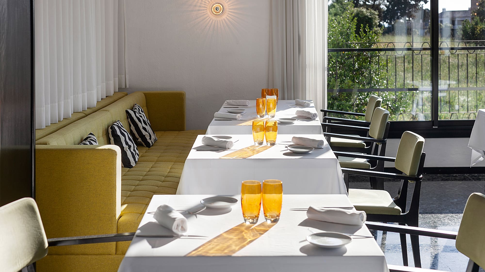 a table with glasses on it