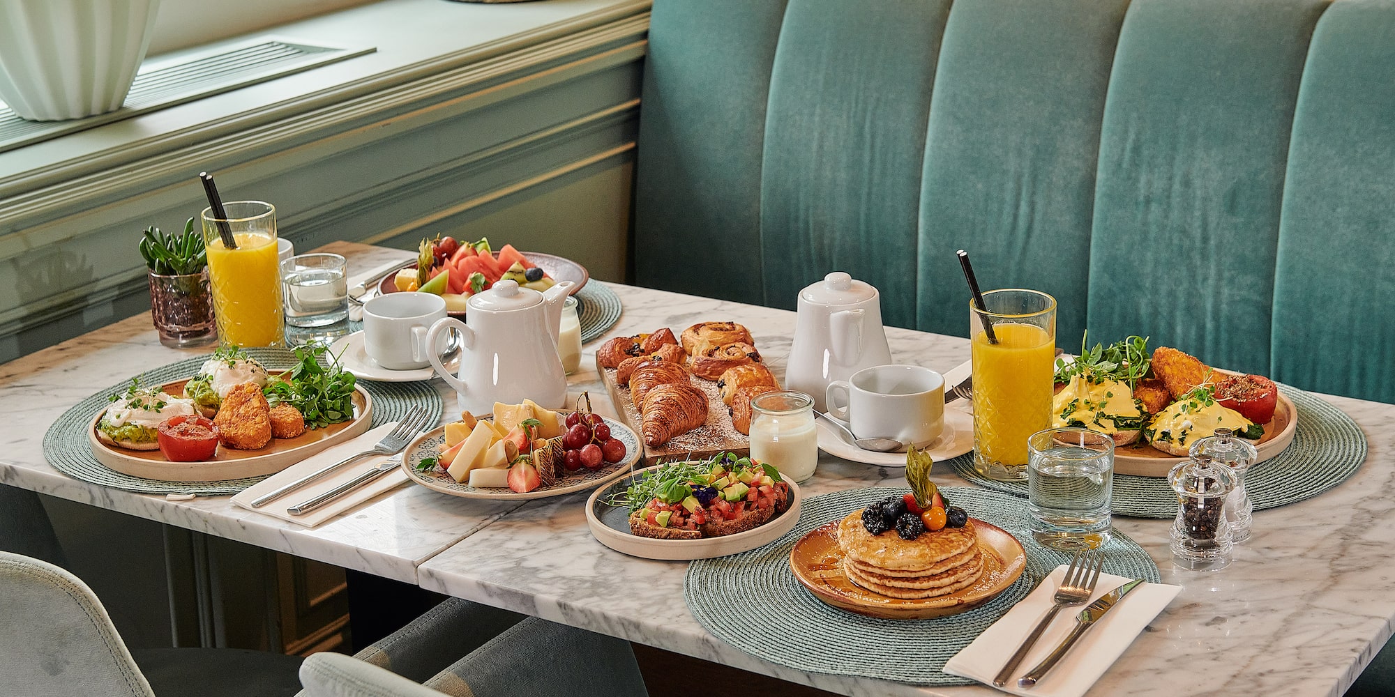 a table with food on it