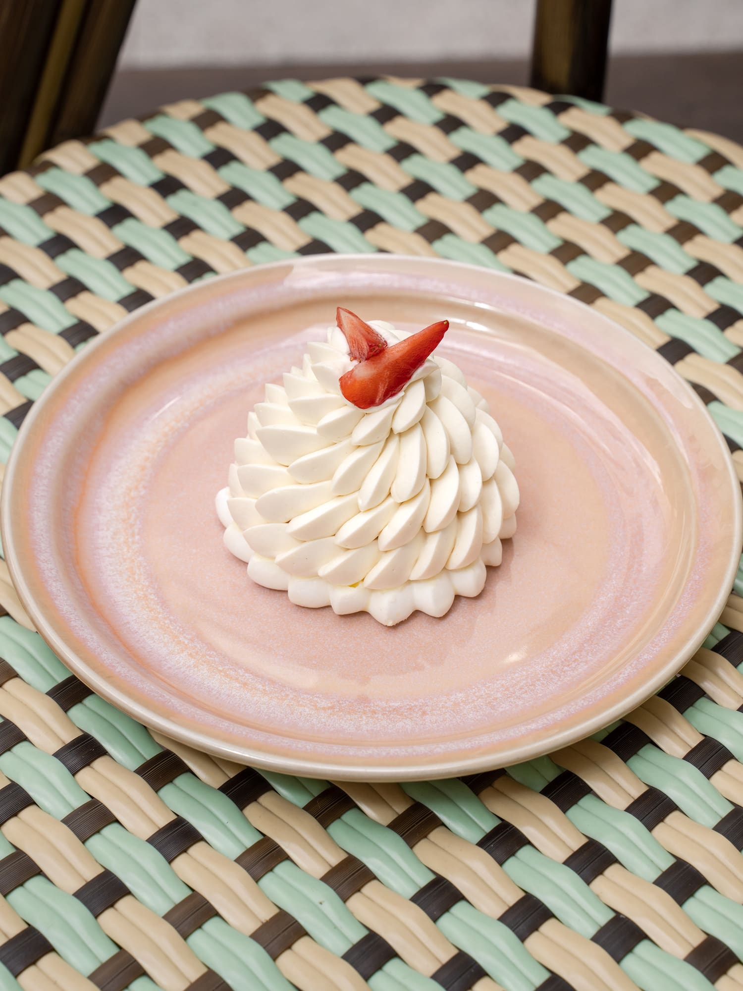 a plate with a dessert on it