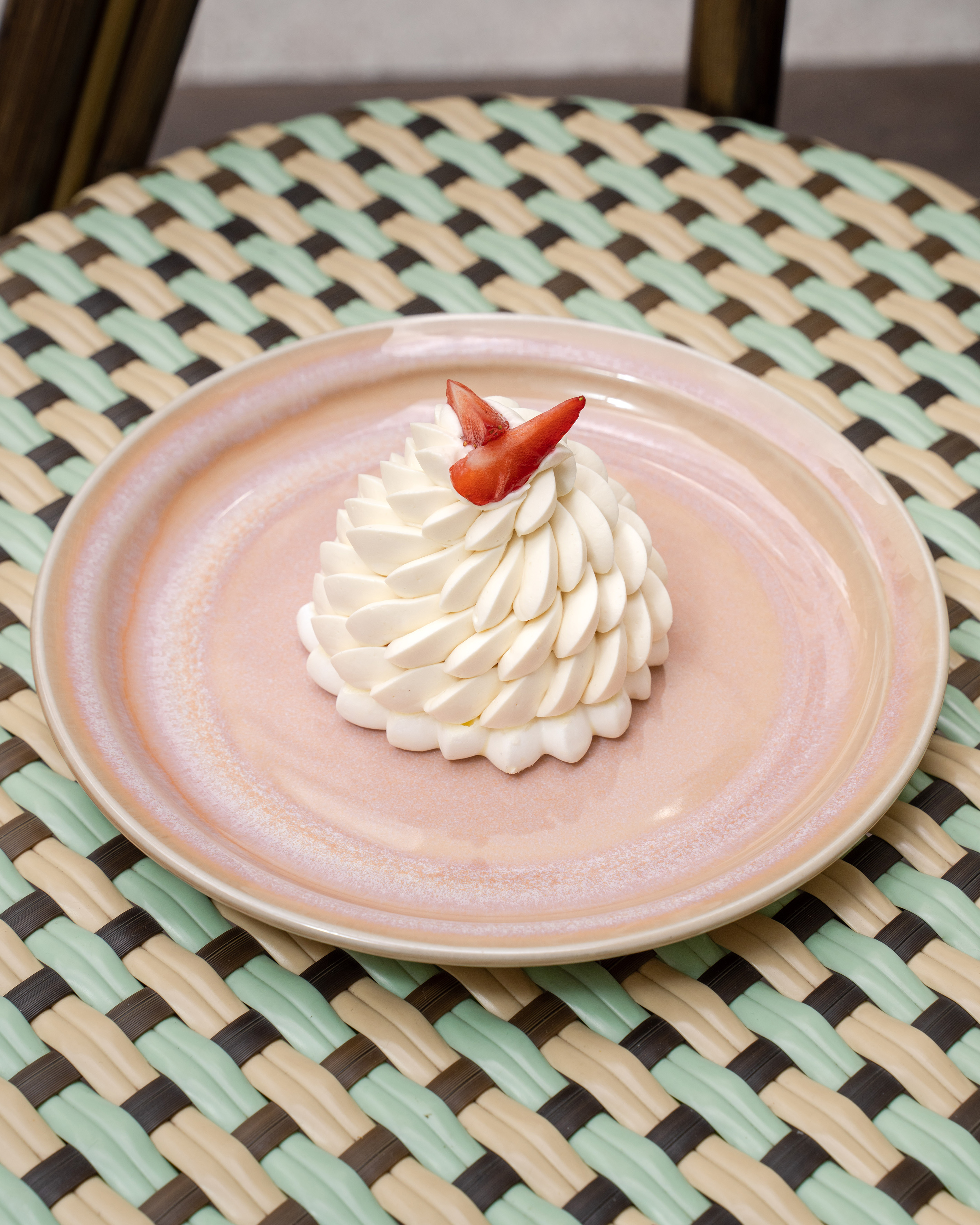 a plate with a dessert on it