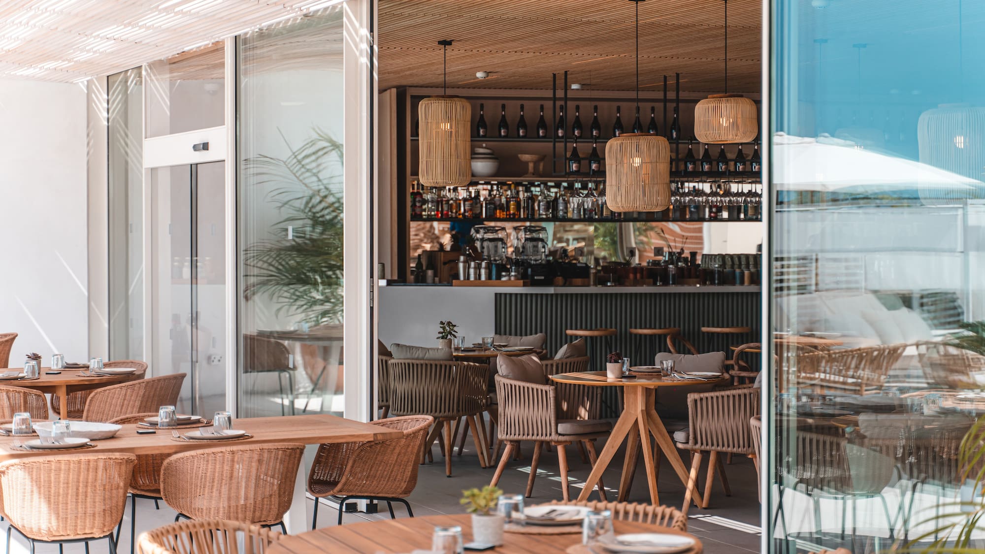 a restaurant with tables and chairs