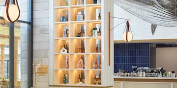 a restaurant with tables and chairs