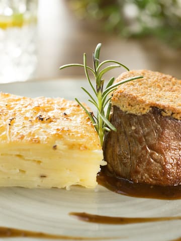 a plate of food on a table