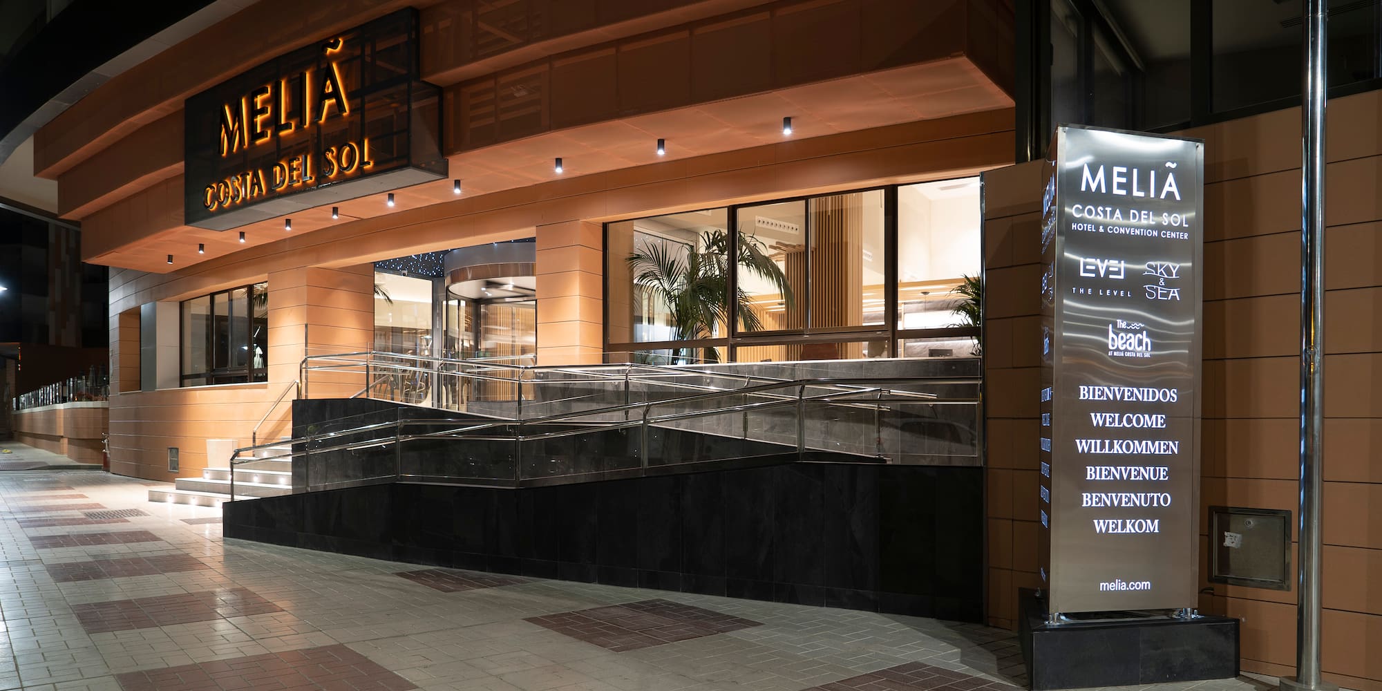 a building with a sign in front of it