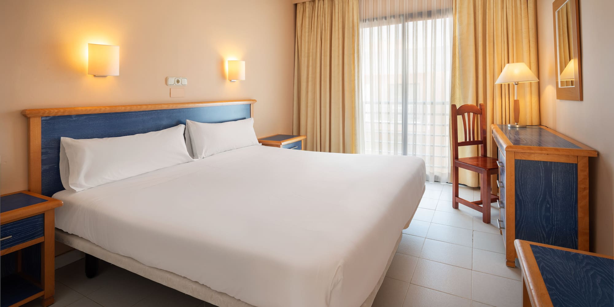 a bed in a room