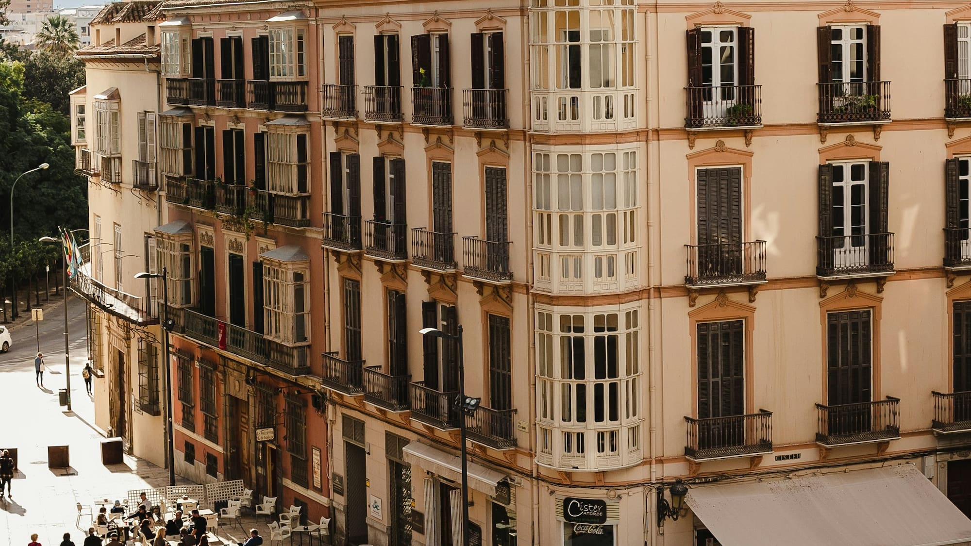 a group of people outside a building