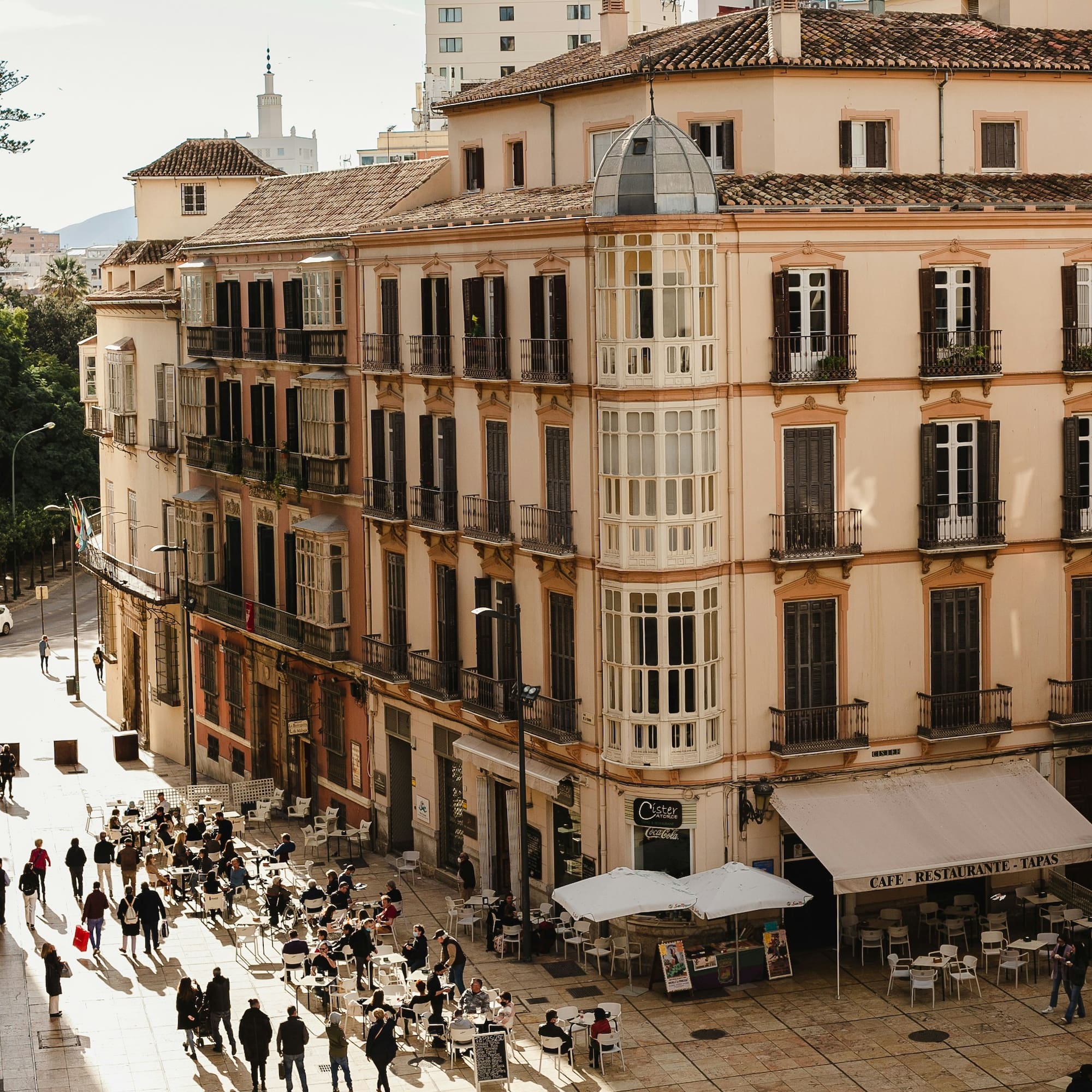 a group of people outside a building