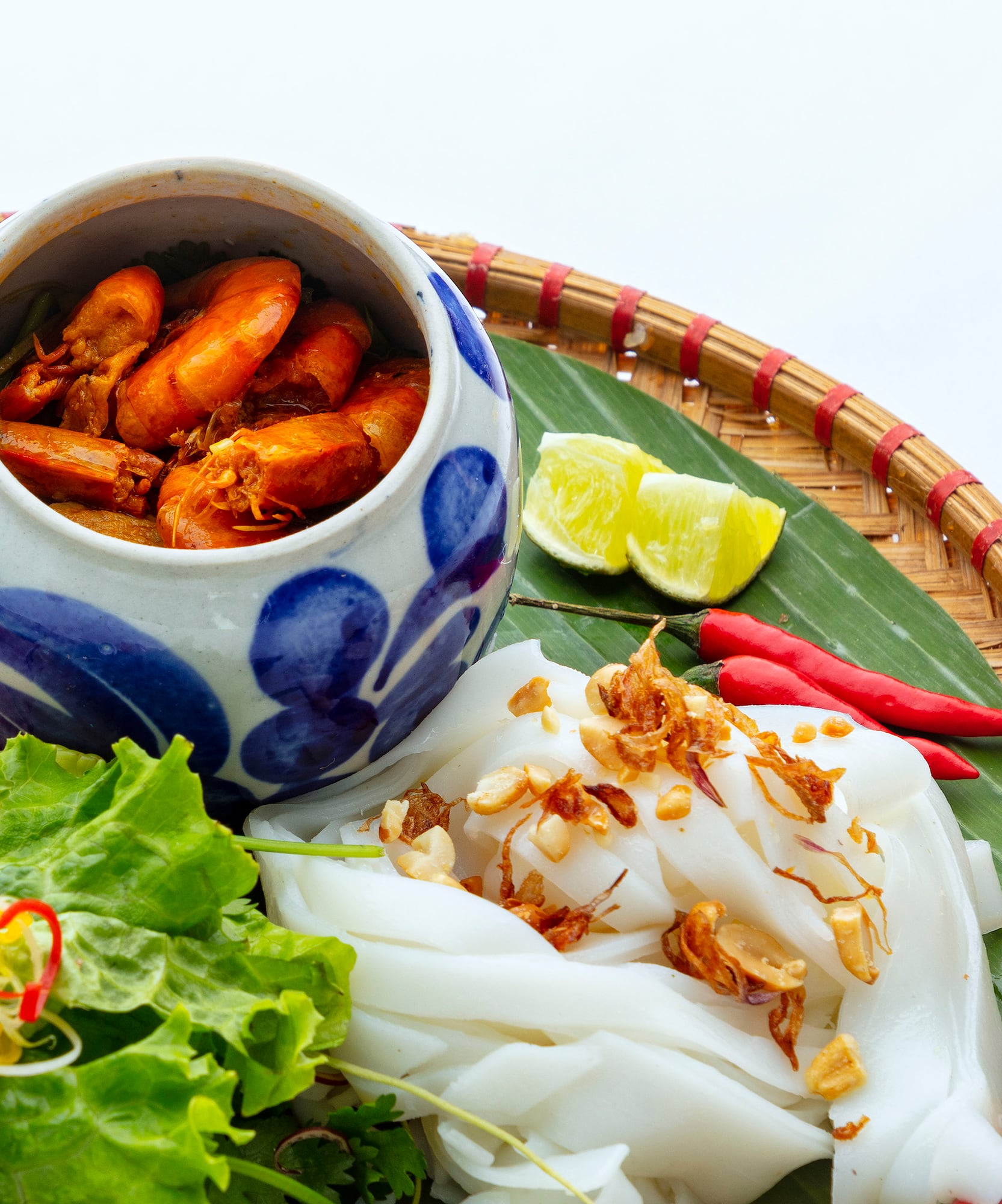 a plate of food on a white surface